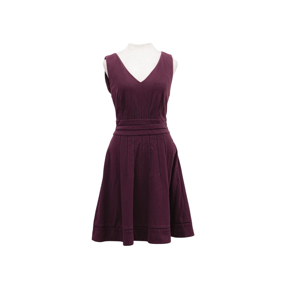 Diane Von Furstenberg ‘Georgette’ Ponte Fit & Flare Dress in Brazen Plum Size 6 - Picture 3 of 12
